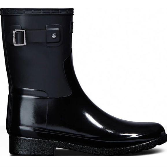 NEW HUNTER ORIGINAL REFINED SLIM FIT SHORT GLOSS DUO RAIN BOOTS SIZE 9 $189. - Picture 4 of 14